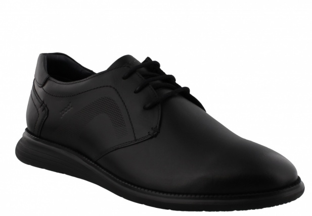 POD ASTON triple black leather lace-up casual shoes